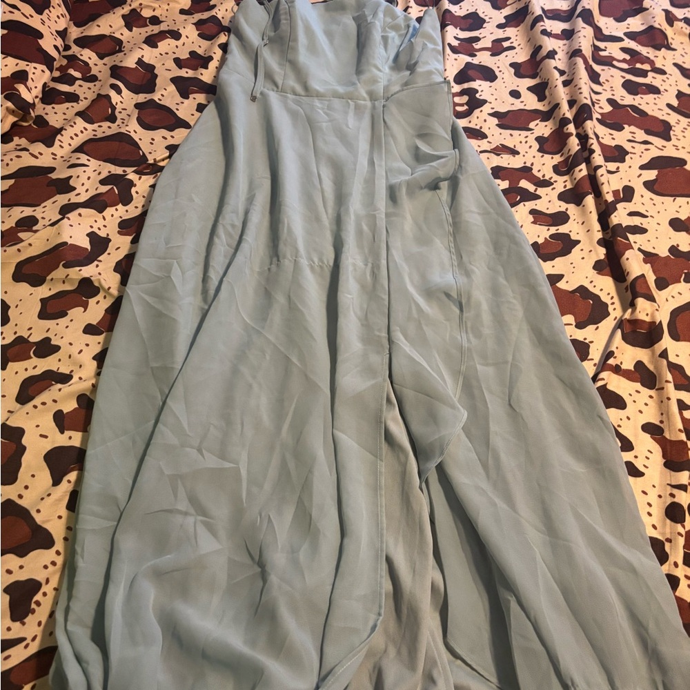Elegant Light Blue Maxi Dress